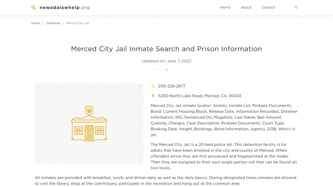 Merced City Jail Inmate Search, Visitation, Phone no ...