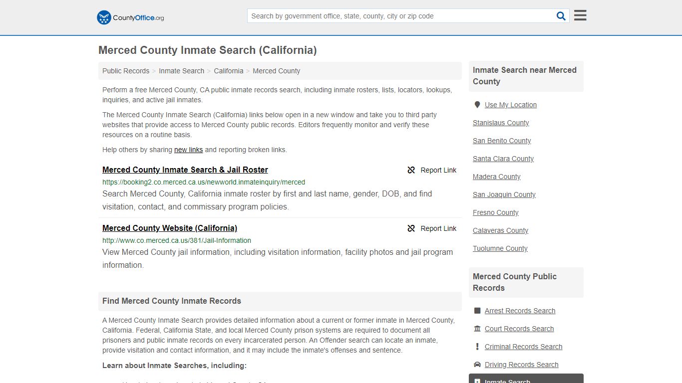 Inmate Search - Merced County, CA (Inmate Rosters & Locators)